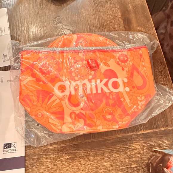 amika Handbags - Amika Orange Cosmetic Bag